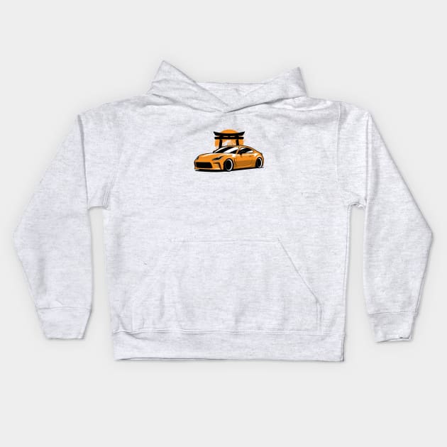 Yellow GR86 JDM Mountain Kids Hoodie by KaroCars